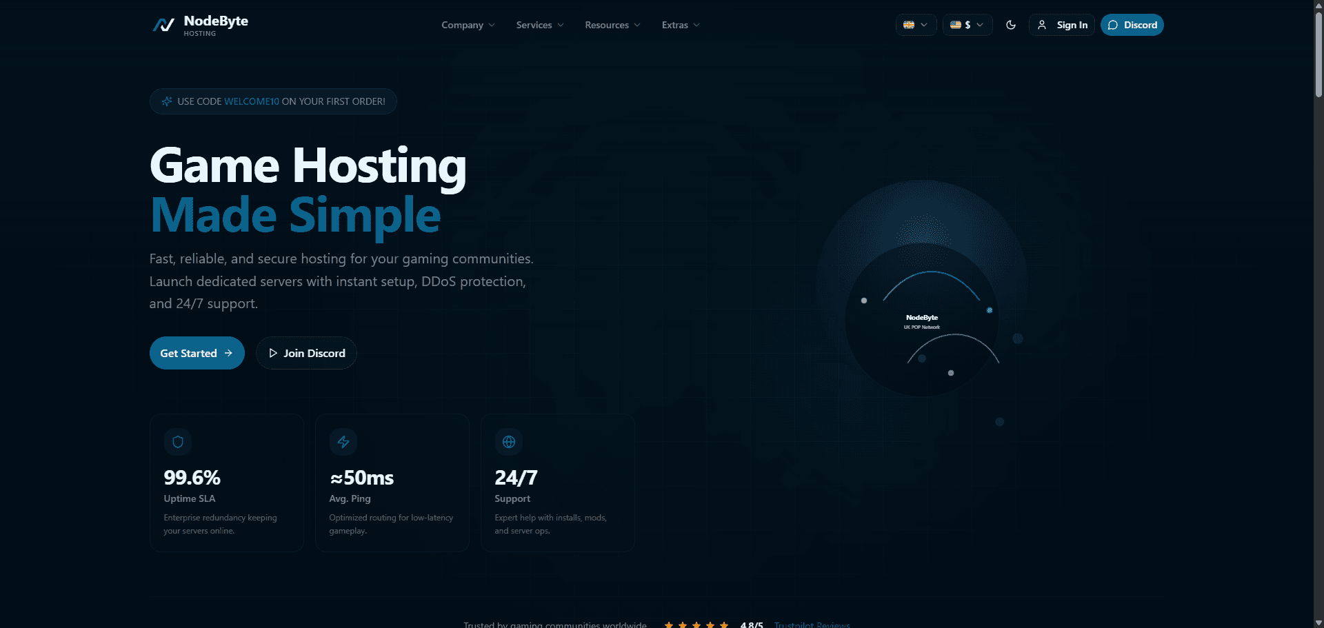 NodeByte Hosting — home